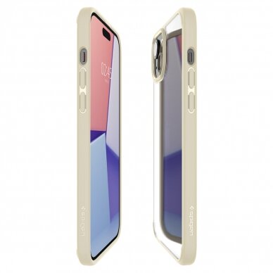 Spigen Ultra Hybrid case for iPhone 15 Plus - Kreminė 8