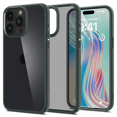 Apsauginis dėklas Spigen Ultra Hybrid, frost žalias - iPhone 15 Pro Max