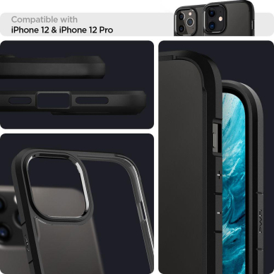 Aukštos Kokybės Dėklas Spigen Ultra Hybrid Iphone 12 Pro / Iphone 12 Matinis Juodas 8