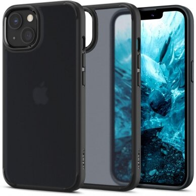 AUKŠTOS KOKYBĖS DĖKLAS SPIGEN ULTRA HYBRID IPHONE 13 MATTE FROST JUODAS