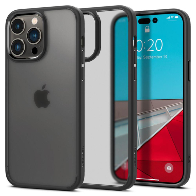 Dėklas Spigen ULTRA HYBRID IPHONE 14 PRO juodas