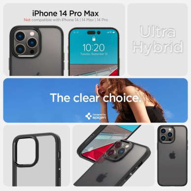 Dėklas Spigen ULTRA HYBRID IPHONE 14 PRO MAX juodas 7