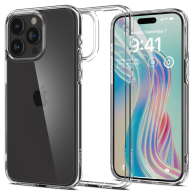 Apsauginis dėklas Spigen ULTRA HYBRID IPHONE 15 PRO CRYSTAL CLEAR