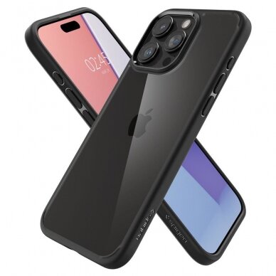 Apsauginis dėklas Spigen ULTRA HYBRID IPHONE 15 PRO MATTE Juodas 6