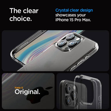 Apsauginis dėklas Spigen ULTRA HYBRID IPHONE 15 PRO MAX FROST CLEAR 9