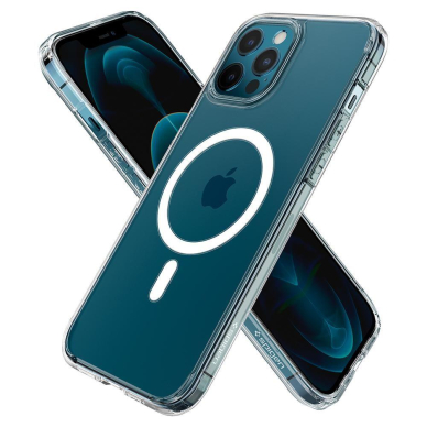 AUKŠTOS KOKYBĖS DĖKLAS SPIGEN ULTRA HYBRID MAG IPHONE 12 PRO MAX BALTAS 5