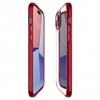 Apsauginis dėklas Spigen Ultra Hybrid, red crystal - iPhone 15 3