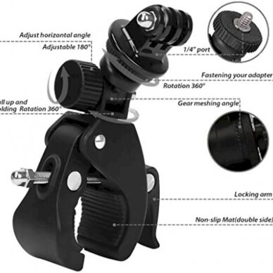 Sports camera Laikiklis rotates 360 degrees 12