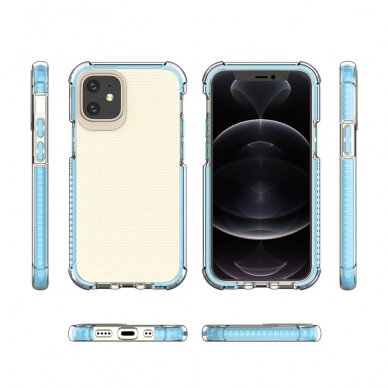 Dėklas Sutvirtintais Kampais Spring Armor clear TPU iPhone 12 mini Žaliais Kraštais 1