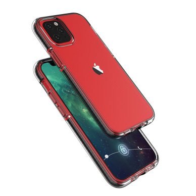 SKAIDRUS TPU DĖKLAS SU SPALVOTU RĖMU „SPRING CASE“ Iphone 12 Mini Šviesiai Rožinis 3