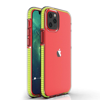 Dėklas Spring Case TPU spalvotu krašteliu iPhone 13 mini geltonas