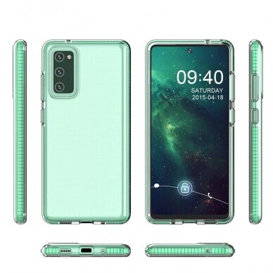 Skaidrus TPU dėklas su spalvotu rėmu Spring Case Samsung Galaxy A72 4G juodais kraštais 1