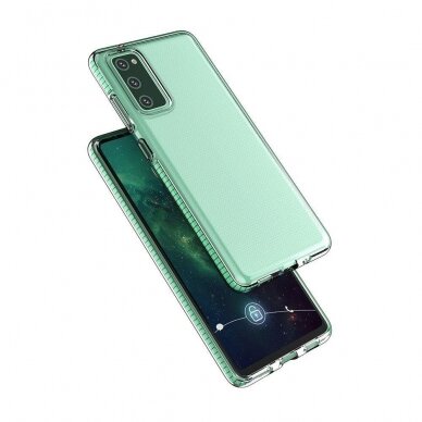 Skaidrus TPU dėklas su spalvotu rėmu Spring Case Samsung Galaxy A72 4G juodais kraštais 2