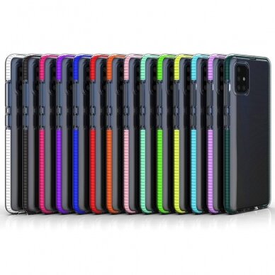 Spring Case Skaidrus Tpu Dėklas Su Spalvotu Rėmu Xiaomi Redmi Note 9 Pro / Redmi Note 9S Juodas 1