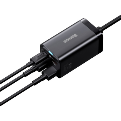 [Užsakomoji prekė] Statie Incarcare 2xUSB-C, PD65W, 2xUSB-A, 5A + Cablu Type-C - Baseus GaN3 Pro (CCGP040101) - Juodos spalvos 3