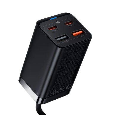 [Užsakomoji prekė] Statie Incarcare 2xUSB-C, PD65W, 2xUSB-A, 5A + Cablu Type-C - Baseus GaN3 Pro (CCGP040101) - Juodos spalvos 4