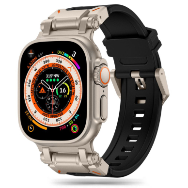 [Užsakomoji prekė] Apyrankė Apple Watch 1/2/3/3/4/4/5/5/5/6/6/7/8/9/SE/SE/SE 2/Ultra/Ultra 2 (42/44/45/49mm) - Techsuit Watchband (W064) - Titanium Silver Black