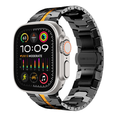 [Užsakomoji prekė] Apyrankė Apple Watch 6 44mm - Techsuit Watchband (W063) - Juodas Orange