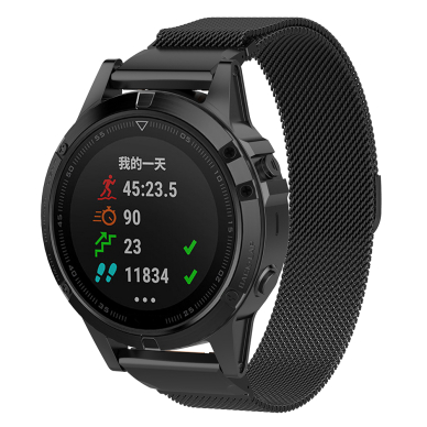 [Užsakomoji prekė] Apyrankė Garmin Fenix 3/3 HR/5X/5X Plus/6X/6X Pro/7X/7X Pro Solar - Techsuit Watchband QuickFit 26mm (W009) - Juodas 1