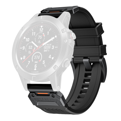 [Užsakomoji prekė] Apyrankė Garmin Fenix 3/3 HR/5X/5X Plus/6X/6X Pro/7X/7X Pro Solar - Techsuit Watchband QuickFit 26mm (W068) - Juodas