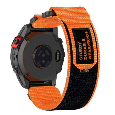 [Užsakomoji prekė] Apyrankė Garmin Fenix 3/3 HR/5X/5X Plus/6X/6X Pro/7X/7X Pro Solar - Techsuit Watchband QuickFit (W057) - Oranžinis 1