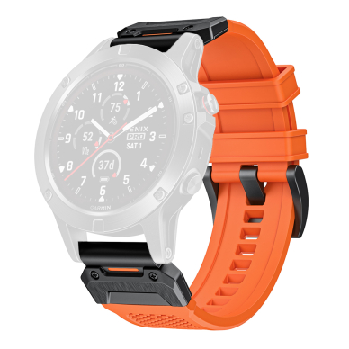 [Užsakomoji prekė] Apyrankė Garmin Fenix 3/3 HR/5X/5X Plus/6X/6X Pro/7X/7X/7X Pro Solar - Techsuit Watchband QuickFit 26mm (W068) - Oranžinis / Black