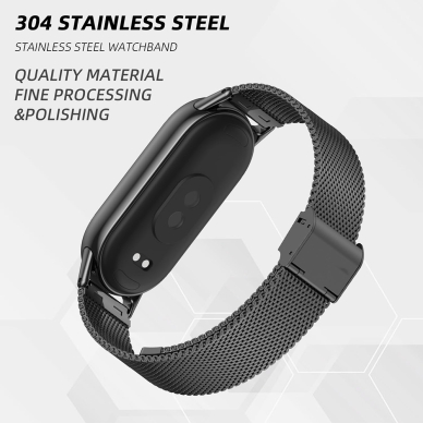 [Užsakomoji prekė] Apyrankė Xiaomi Mi Band 8 / 8 NFC / 9 / 9 NFC - Techsuit Watchband (W022) - Juodas 2