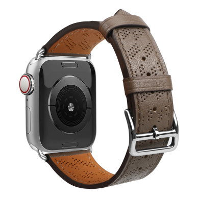 Apyrankė Leather strap for Apple Watch 9, Ultra, SE, 8, 7, 6, 5, 4, 3, 2, 1 (49, 45, 44, 42 mm) Ruda 1