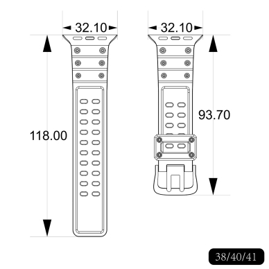 Apyrankė Triple Protection Apple Watch SE, 9, 8, 7, 6, 5, 4, 3, 2, 1 (41, 40, 38 mm) Juoda 7