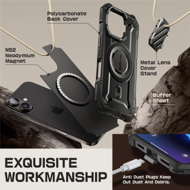 Supcase UB XT Mag Dėklas MagSafe iphone 16 - Juodas 3