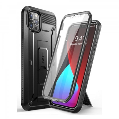 Visapusis Smūgiams Atsparus Dėklas Supcase Unicorn Beetle Pro Iphone 12 Pro / Iphone 12 Juodas