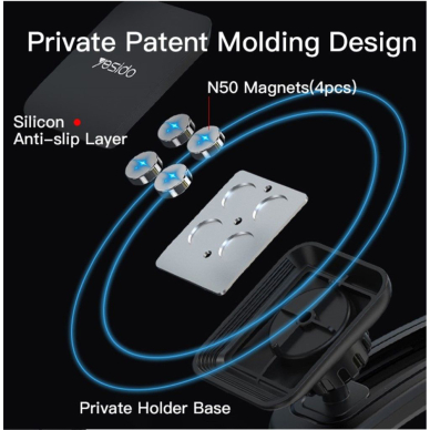 [Užsakomoji prekė] Suport Auto Magnetic Bord / Parbriz - Yesido (C107) - Juodas 2