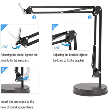 [Užsakomoji prekė] Laikiklis Birou Multifunctional - Techsuit Adjustable Arm Mount (GT6) - Juodos spalvos 3