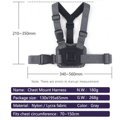 [Užsakomoji prekė] Laikiklis pentru Camera cu Prindere la Piept - Techsuit (JX-002) - Gray 4