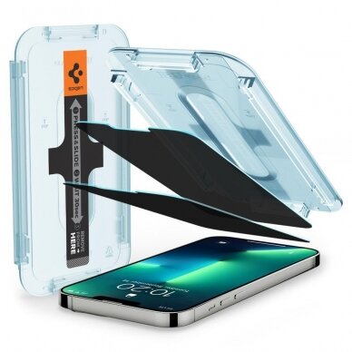 Ekrano Apsauginis Stiklas SPIGEN GLAS.TR ”EZ FIT” PRIVACY 2vnt. IPHONE 13 / 13 PRO 1