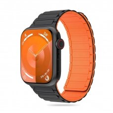 Tech-Protect IconBand Magnetic Apyrankė Apple Watch 4 / 5 / 6 / 7 / 8 / 9 / SE / Ultra 1 / 2 (42/44/45/49 mm) - Juodas  Orange