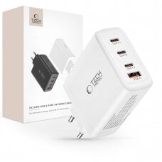 Tech-Protect NC100W-GAN Įkroviklis  GaN 3x USB-C PD 100W / USB-A QC 3.0 - baltas