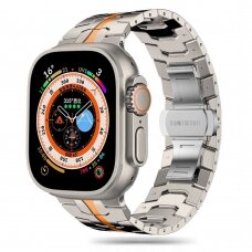 Tech-Protect Stainless Line Apyrankė Apple Watch 4 / 5 / 6 / 7 / 8 / 9 / SE / Ultra 1 / 2 (42/44/45/49 mm) - Titanium Orange