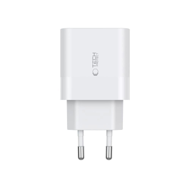 Tech-Protect C20W 2x USB-C PD 20W network Įkroviklis Lightning / USB-C Kabelis - baltas 3