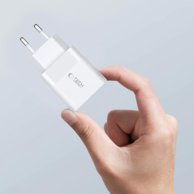 Tech-Protect C20W 2x USB-C PD 20W network Įkroviklis Lightning / USB-C Kabelis - baltas 6