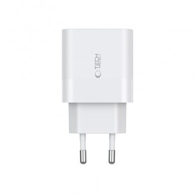 Tech-Protect C20W mains Įkroviklis  2x USB-C PD 20W - baltas 2