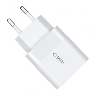 Tech-Protect C30W USB-C PD 30W / USB-A QC 3.0 network Įkroviklis  - baltas 4