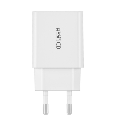 Tech-Protect C35W 2x USB-C PD 35W network Įkroviklis USB-C / USB-C Kabelis - baltas 3