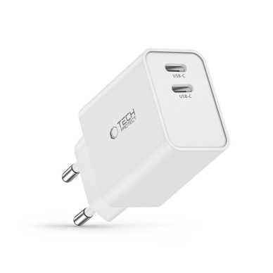 Tech-Protect C35W mains Įkroviklis  2x USB-C PD 35W - baltas 5