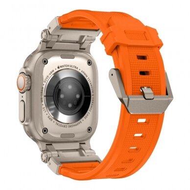 Tech-Protect Delta Pro Apyrankė Apple Watch 4 / 5 / 6 / 7 / 8 / 9 / SE / Ultra 1 / 2 (42/44/45/49 mm) - Titanium Orange 1