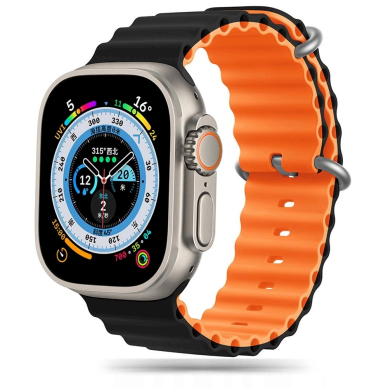 Tech-Protect IconBand Pro Apyrankė Apple Watch 4 / 5 / 6 / 7 / 8 / 9 / SE / Ultra 1 / 2 (42/44/45/49 mm) - Orange/Black