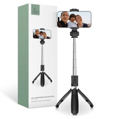 Tech-Protect L01S Bluetooth Asmenukių lazda tripod up to 70cm - Juodas