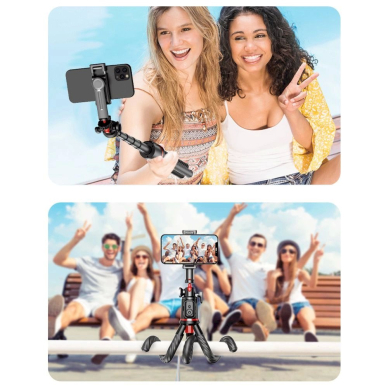 Tech-Protect L07S Bluetooth Asmenukių lazda flexible tripod up to 54cm 360 head - Juodas 13