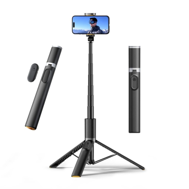 Tech-Protect L08S Bluetooth Asmenukių lazda remote control, tripod up to 141cm - Juodas 2