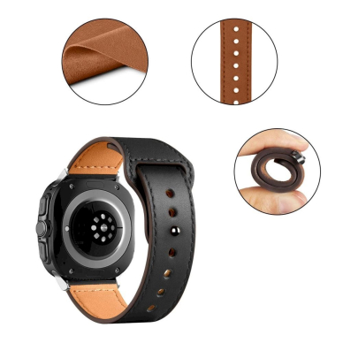 Tech-Protect Leatherfit Apyrankė Samsung Galaxy Watch Ultra (47mm) - Juodas 3